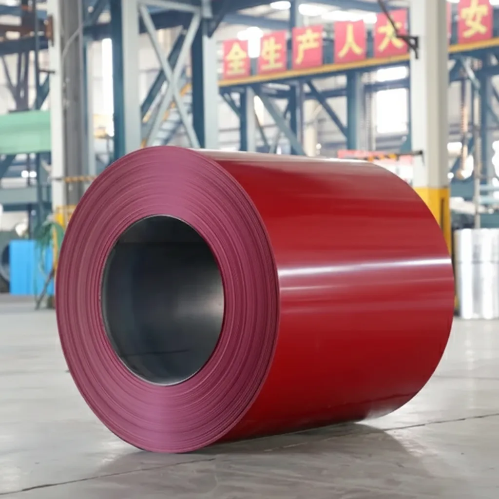 Prepainted steel coil in stock image thumbnail