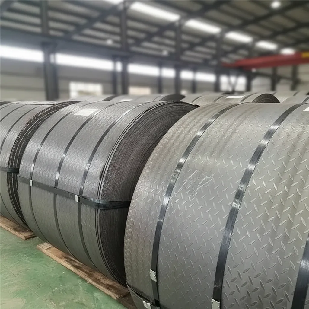 Checkered steel coil for floor