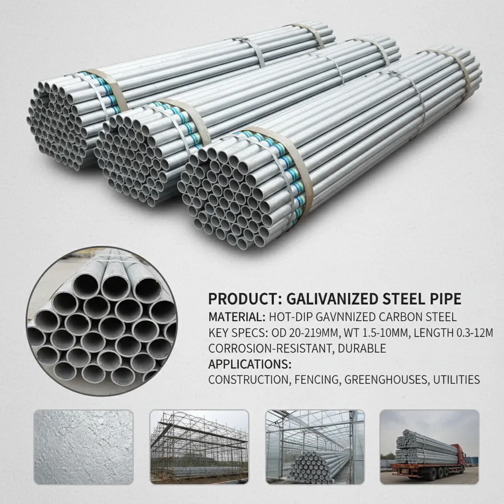 Galvanized steel pipe for construction supplier