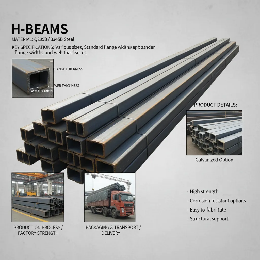 H beam steel sizes supplier