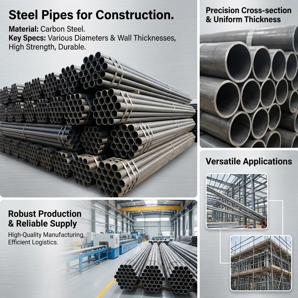 heavy duty steel pipes for construction supplier
