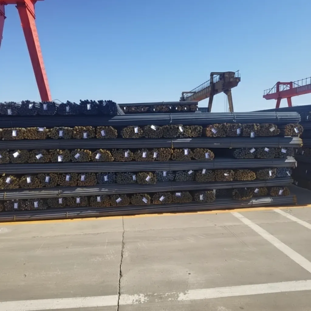 Deformed steel bars for construction