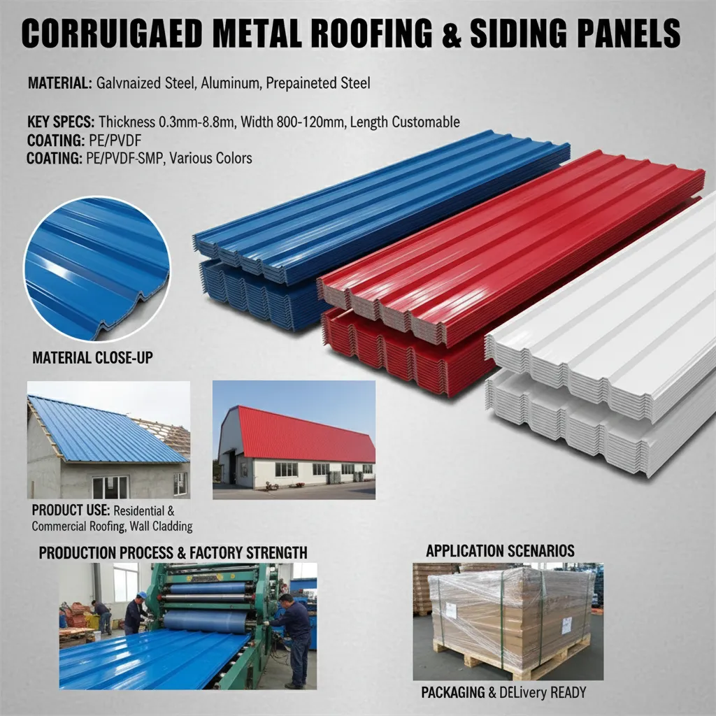 Corrugated steel roofing sheets for construction supplier