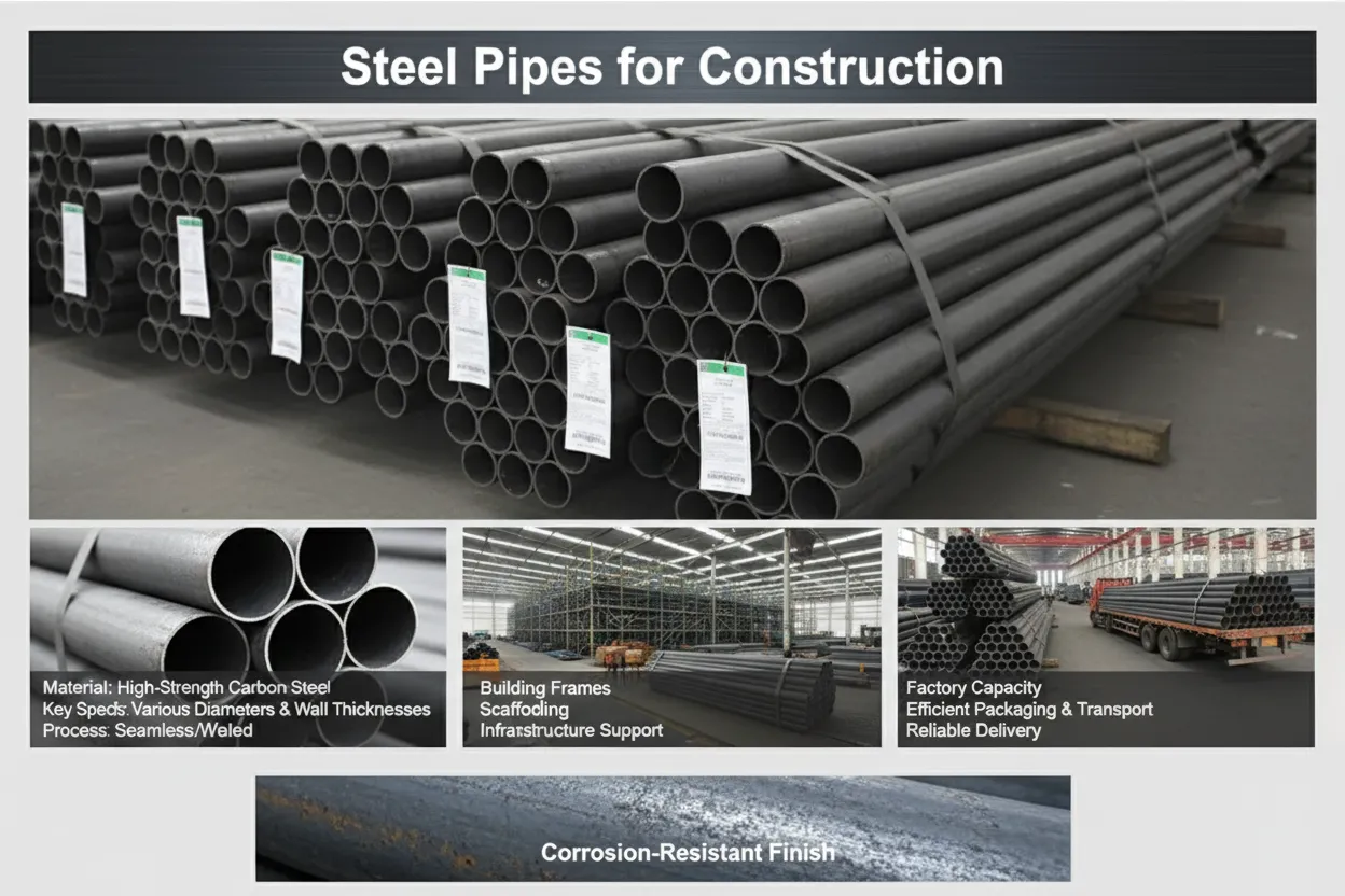 large diameter steel pipe for construction supplier