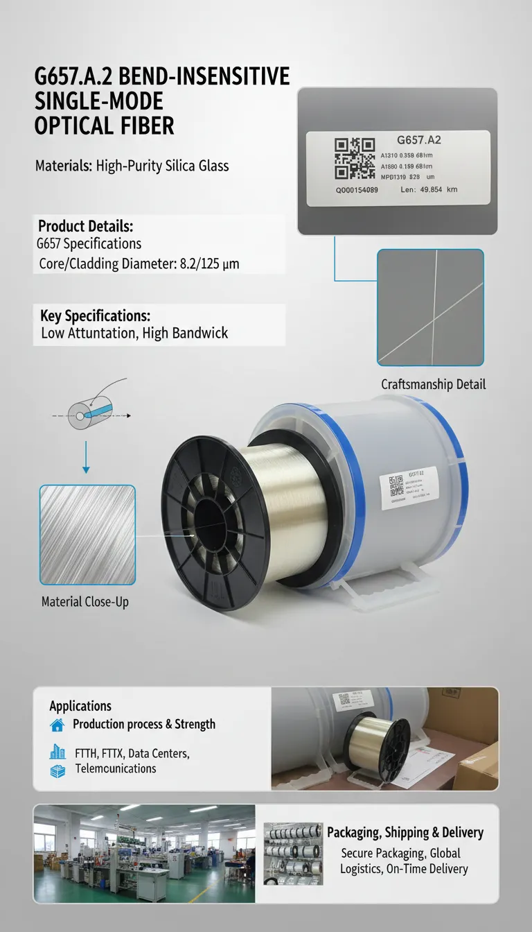 G.652B Matched-Cladding Single-Mode Optical Fiber supplier