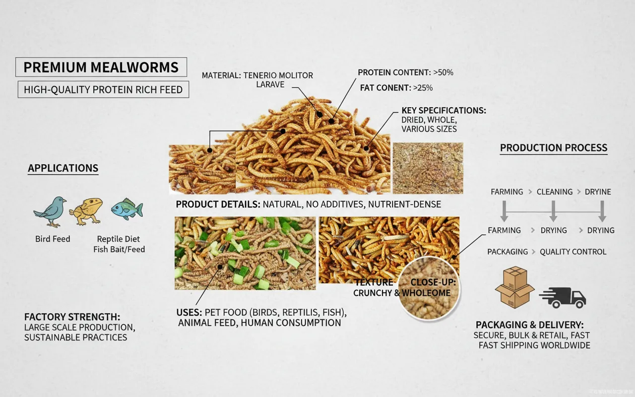 2-3cm dried mealworms China exporter