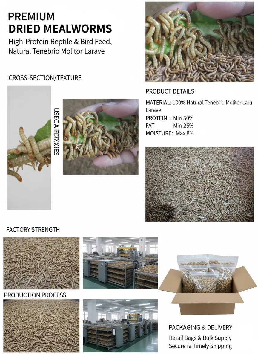 Wholesale Vacuum-Packed Dried Mealworms Supplier