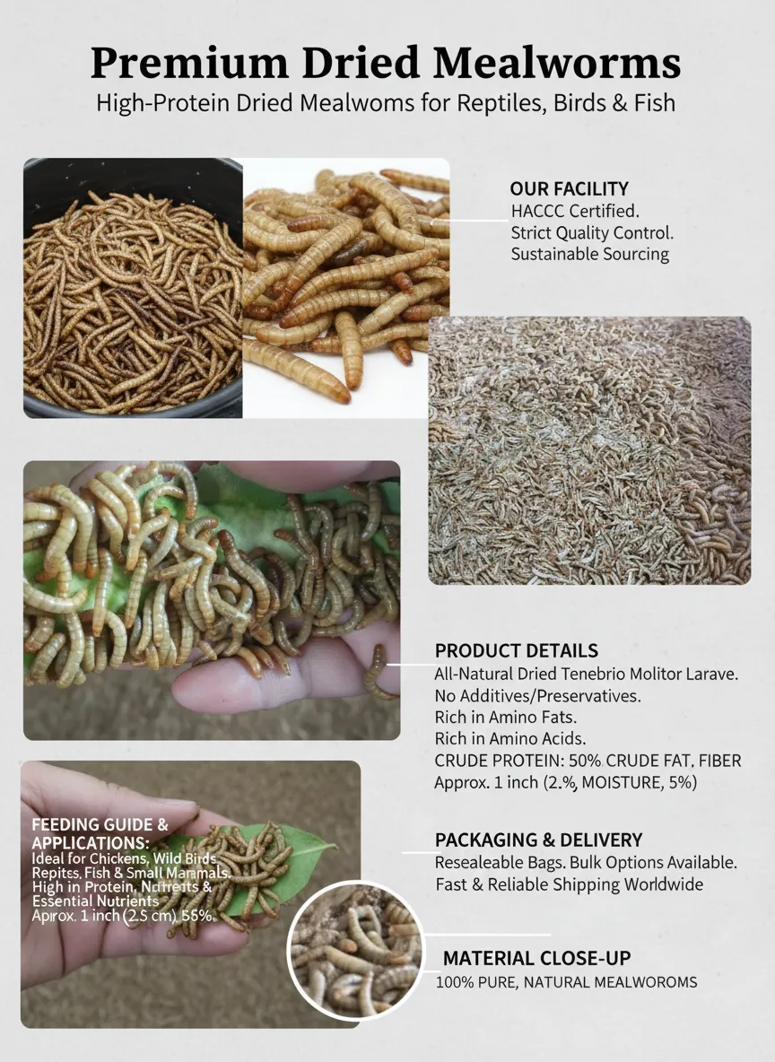 Wholesale Vacuum-Packed Dried Mealworms Manufacturer
