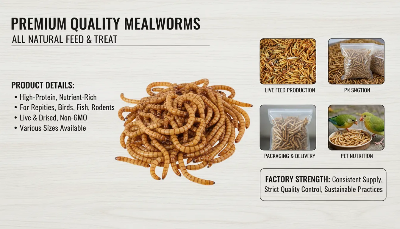 dried mealworms for aquaculture feed exporter