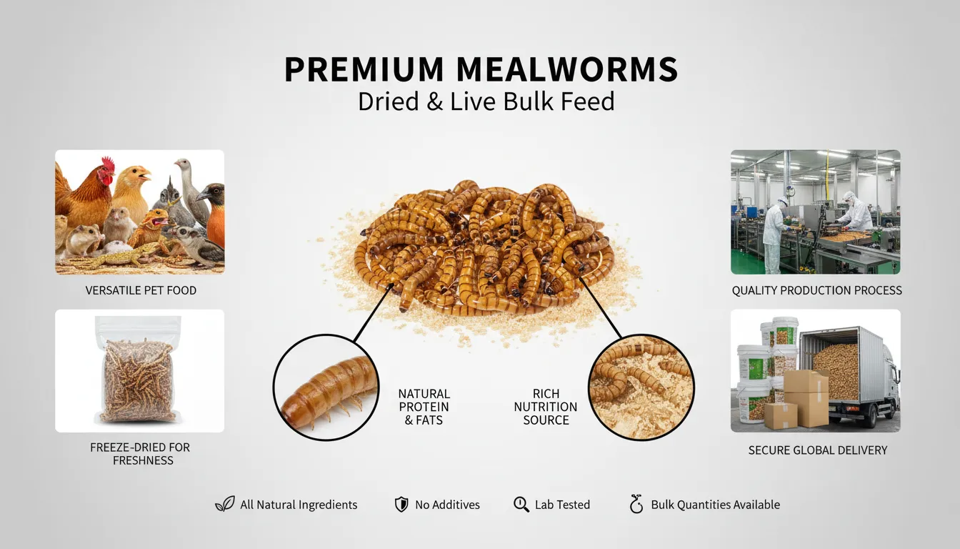 dried mealworms for aquaculture feed manufacturer