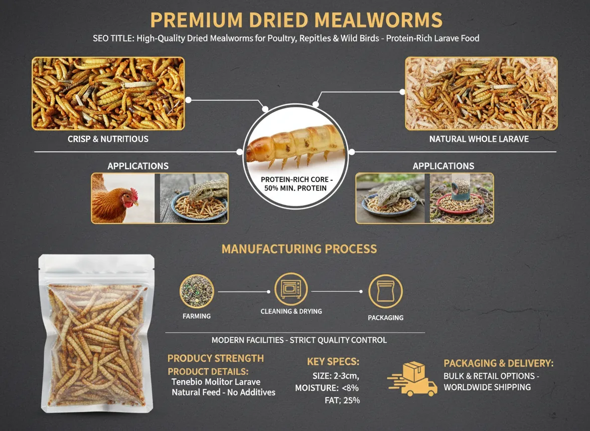 Freeze-Dried Mealworms 55% High Protein wholesale