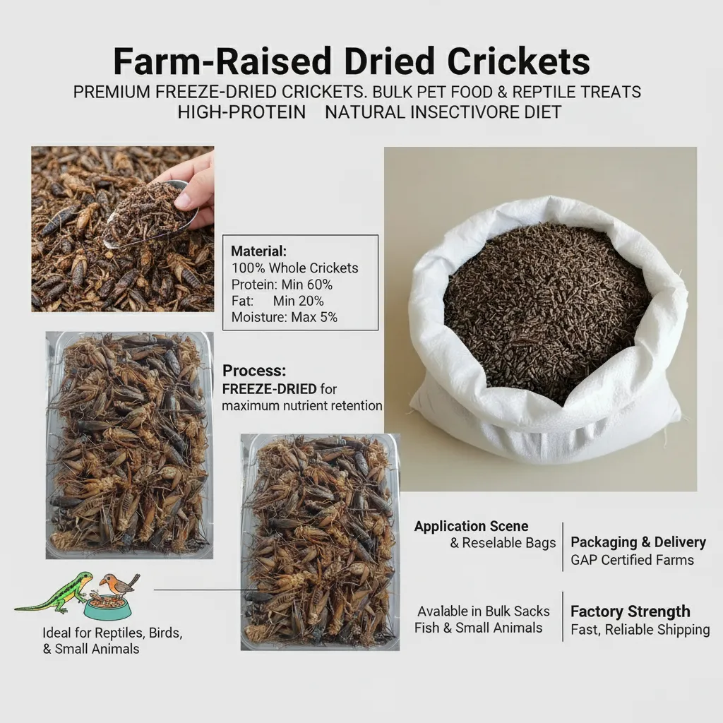 Bulk Dried Crickets for Pet Food Production manufacturer