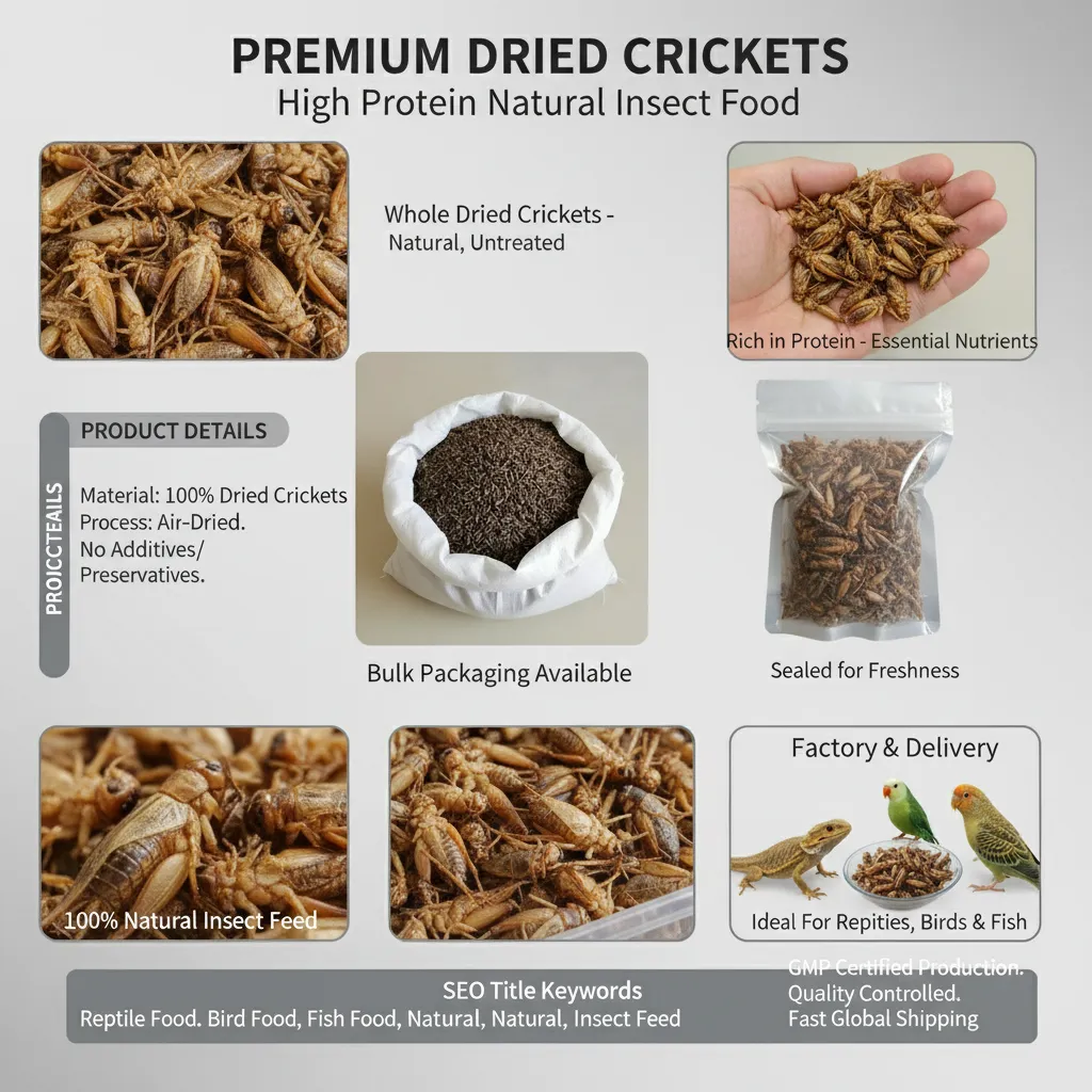 Bulk Dried Crickets for Pet Food Production wholesale