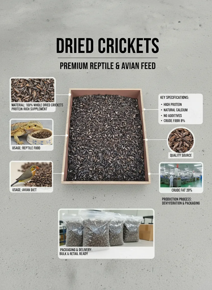 Bulk Supplier of Vacuum-Packed Dried Crickets Manufacturer