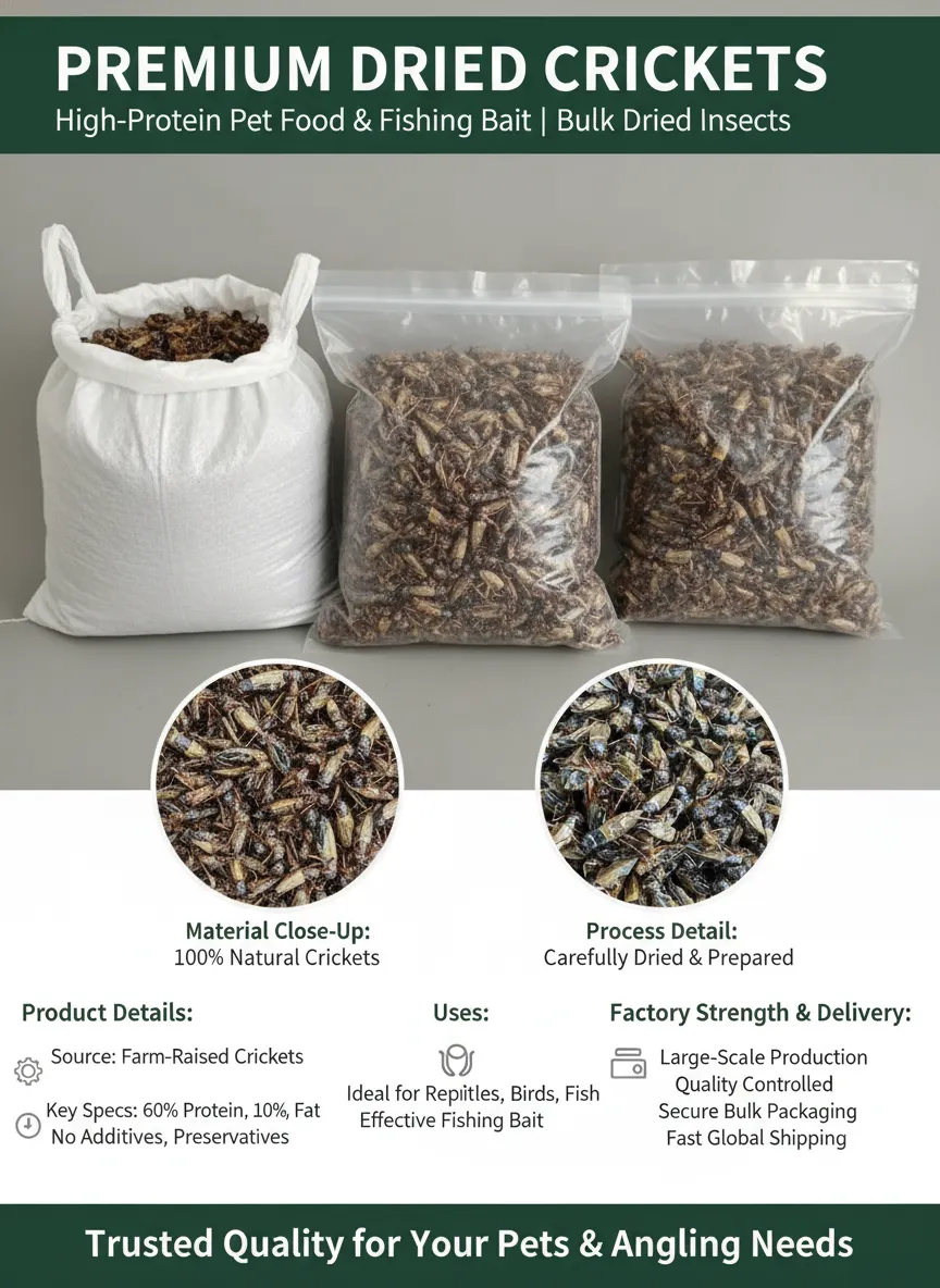 Bulk Dried Crickets for Pet Food Production wholesale