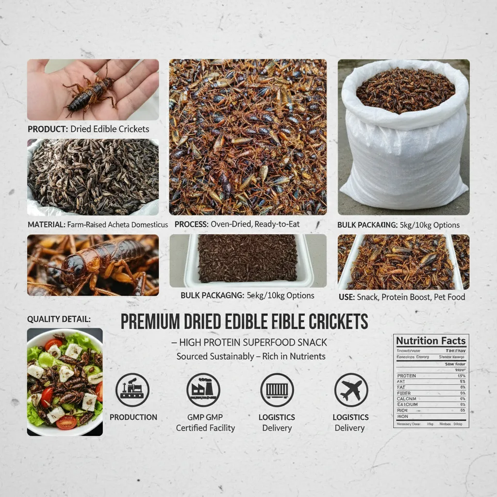 Bulk Wholesale Supplier of Organic Dried Crickets manufacturer