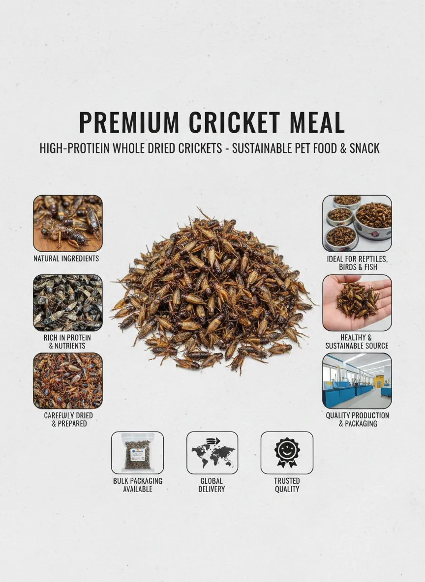 Bulk Wholesale Dried Crickets for Poultry Feed Exporter