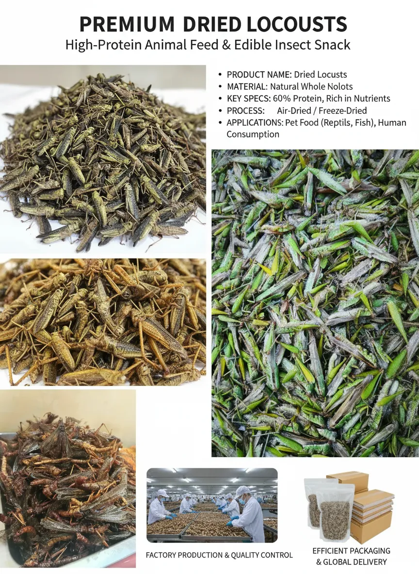 Zero-Additive Dried Locusts for Organic Feed supplier