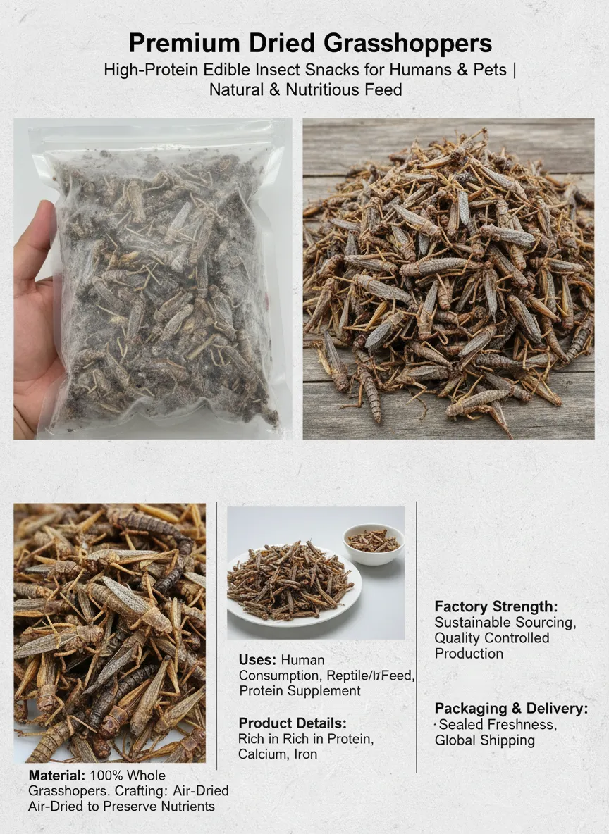 Bulk Dried Grasshoppers for Commercial Laying Hen Farming supplier