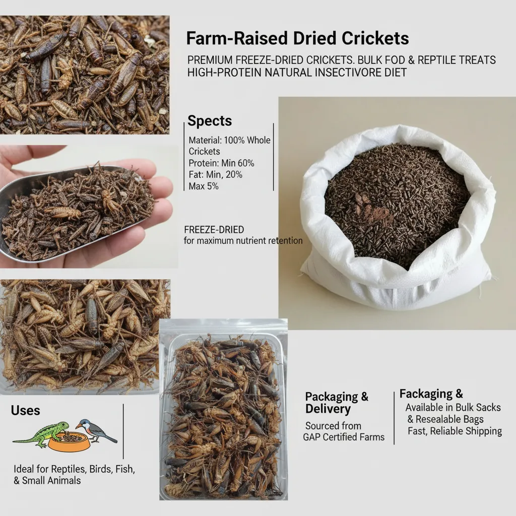 Bulk Dried Crickets for Pet Food Production supplier