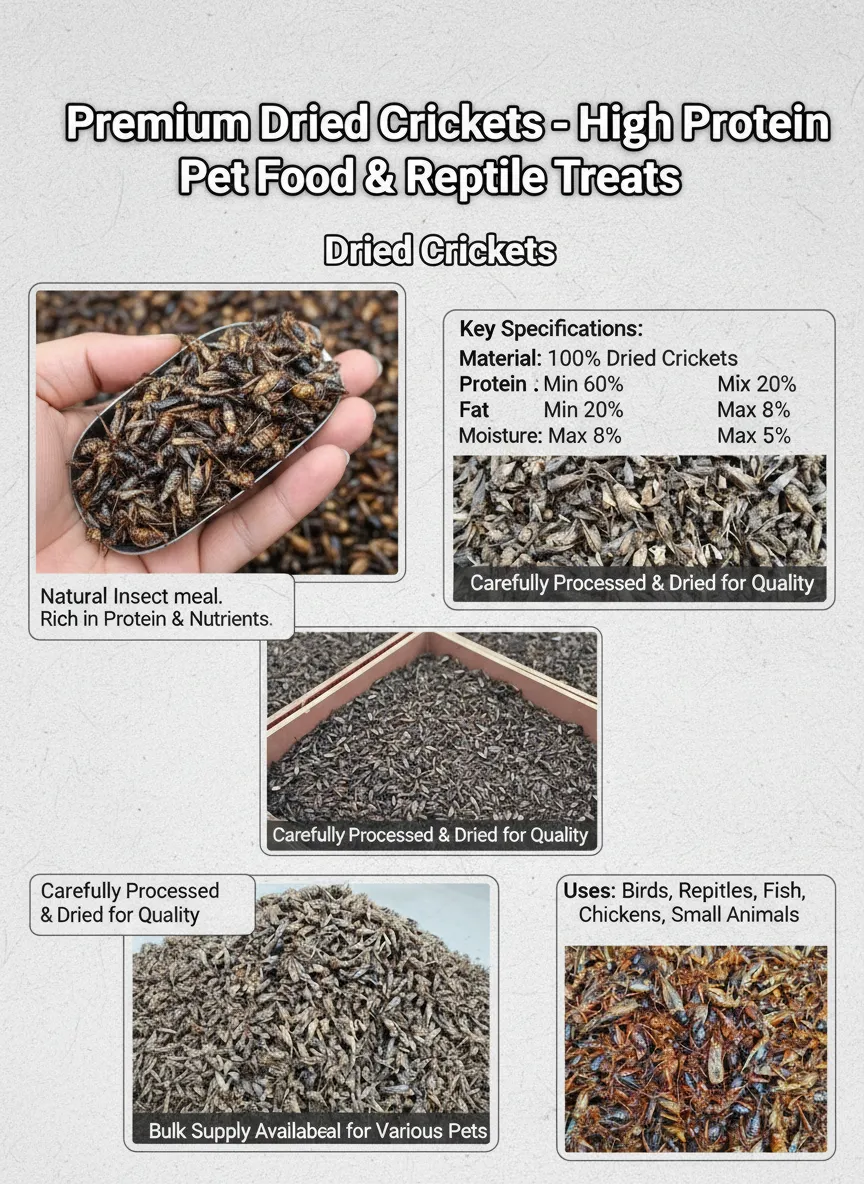 Industrial Bulk Dried Crickets for Feed Mills supplier