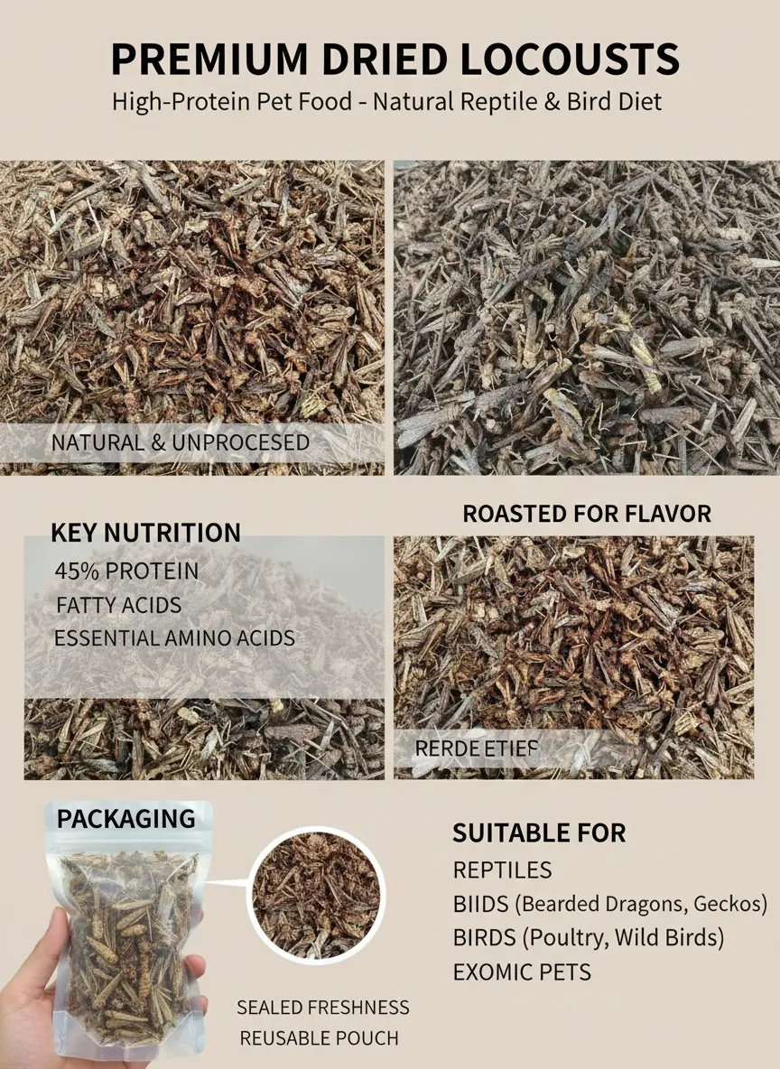 Bulk Dried Grasshoppers for Commercial Laying Hen Farming manufacturer