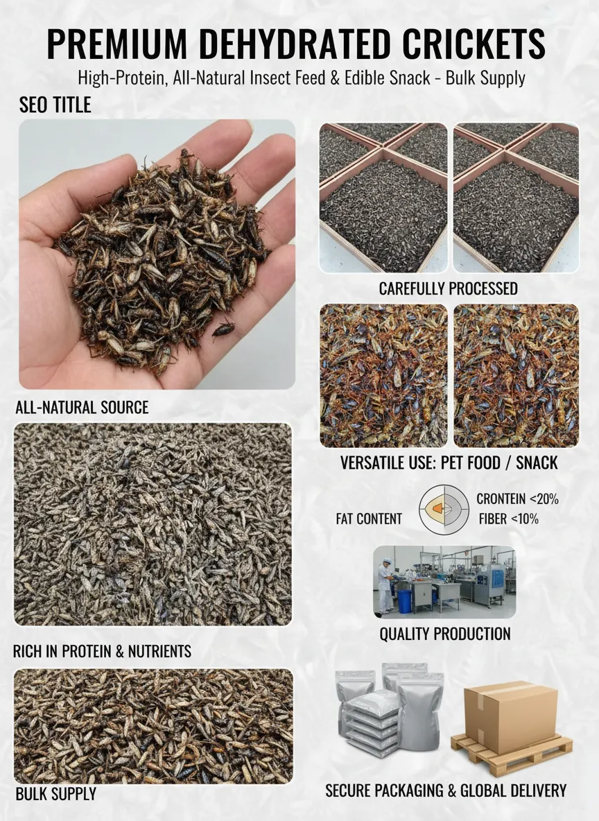 Industrial Bulk Dried Crickets for Feed Mills wholesale