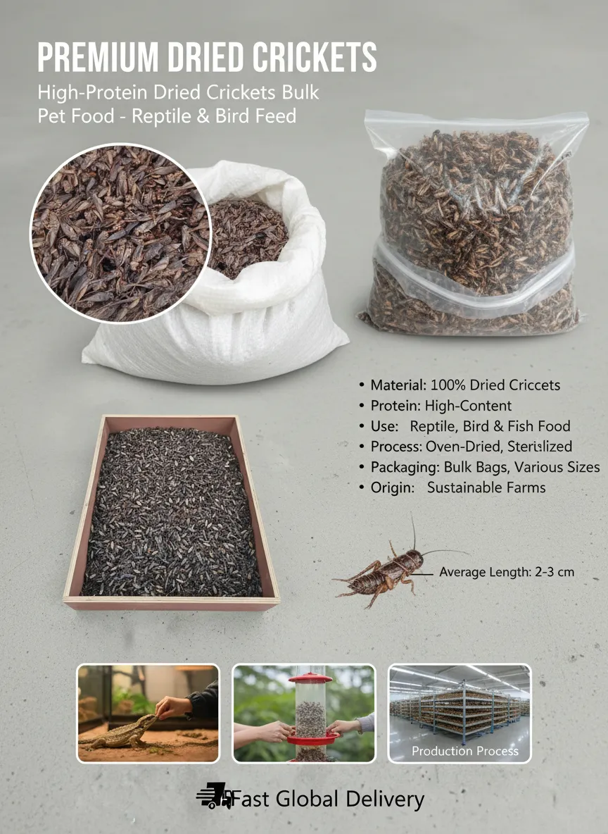 Bulk Supplier of Vacuum-Packed Dried Crickets Wholesale