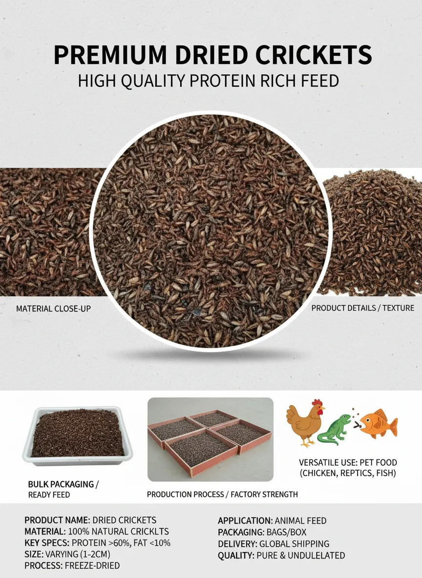 Bulk Supplier of Whole Dried Crickets manufacturer