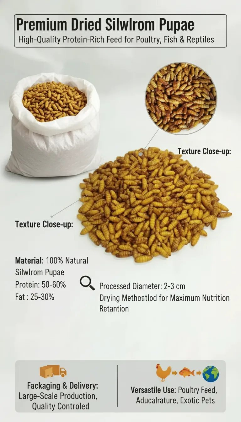 High-Protein Dried Silkworm Pupae supplier