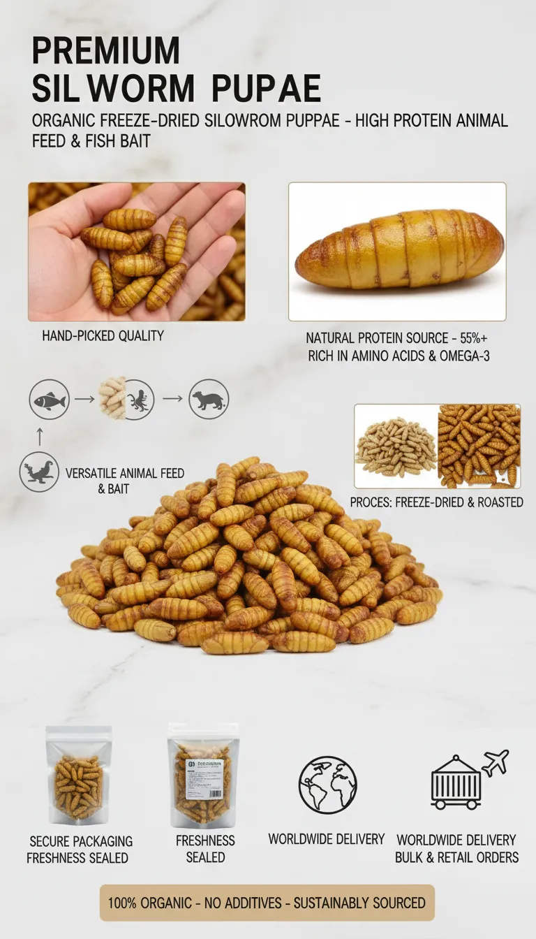 High-Protein Dried Silkworm Pupae wholesale