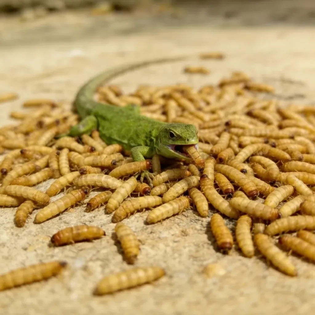 High calcium livestock feed worms