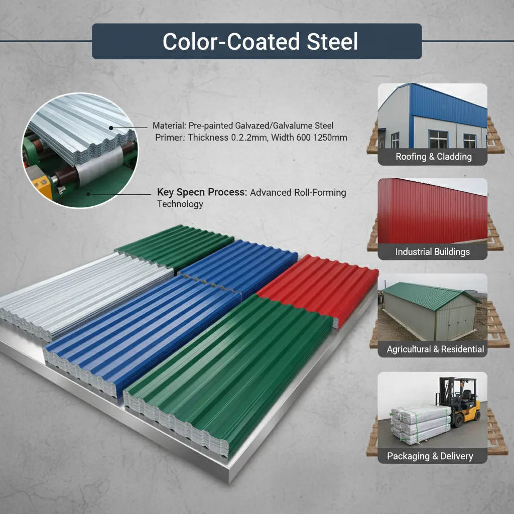 Corrugated color steel sheet supplier