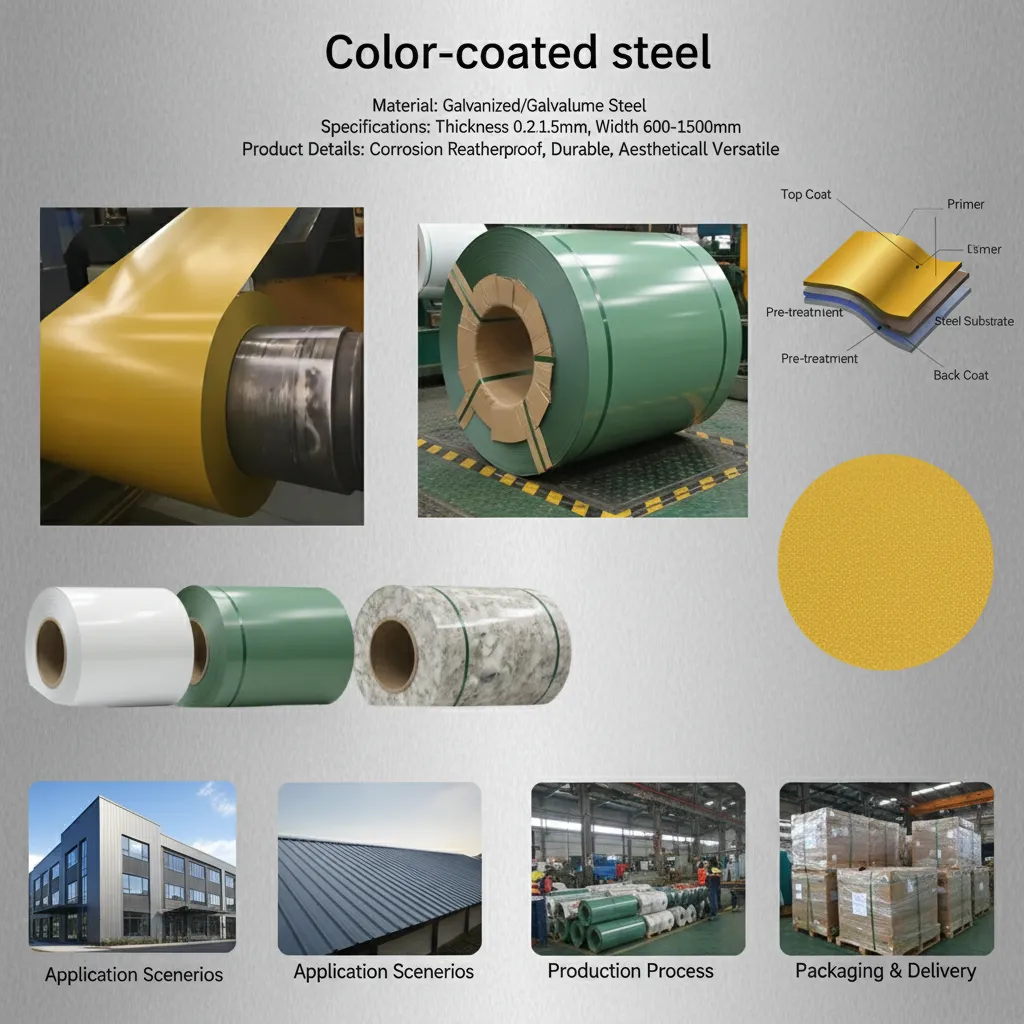 Glossy color coated steel coil supplier