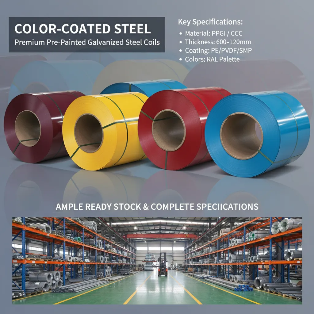 Export grade color coated steel coil factory